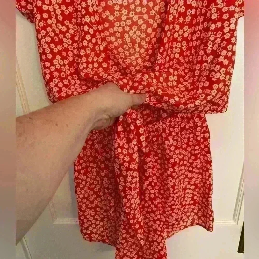 Princess Polly Ragnar Front Cutout Romper, Red and white floral, Women’s Size 2 - Picture 10 of 10